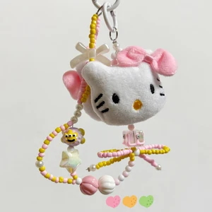 Sanrio Hello Kitty Frised Keychain, Cartoon Plüschhängekette, Telefongürtel, Pulsgürtel, Anhänger -Rucksack, Mädchengeschenke, farbenfroh, schön 10 Hauptverkauf Pac Man Leuchte - №5