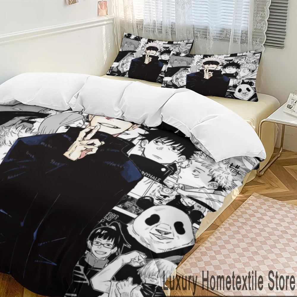 Anime Jujutsu Kaisen Bedding Set Duvet Cover Bed Set Quilt Cover Pillowcase Comforter king Queen Size Boys Adult Bedding Set