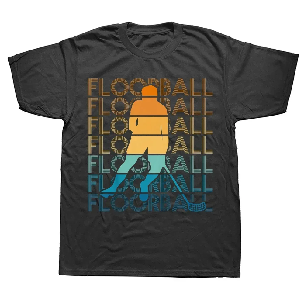 Funny Floorball Player Retro T Shirts Graphic Cotton Streetwear Short Sleeve Birthday Gifts Summer Style T-shirt Mens Clothing