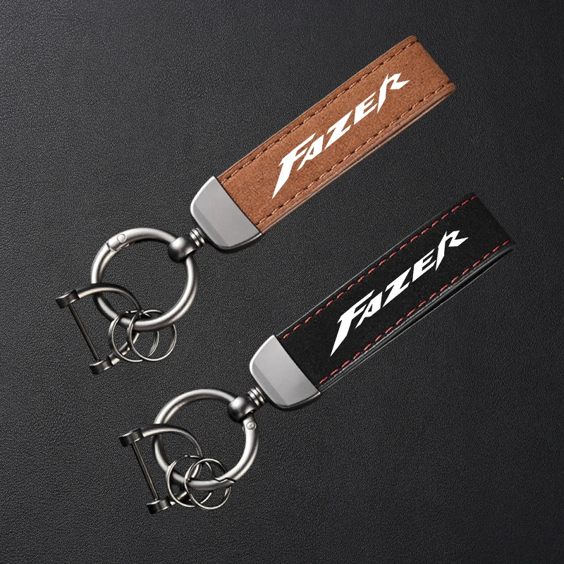 

High-Grade Leather Suede Keychain Motorcycle Keyring For Yamaha Fazer FZ1 FZ6 FZ8 FZ 1 FZ 6 FZ 8 Accessories