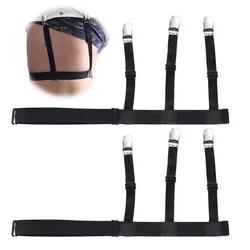 1Pair Mens Shirt Stays Garters Elastic Nylon Adjustable Shirt Holders Crease-Resistance Belt Suspenders Braces