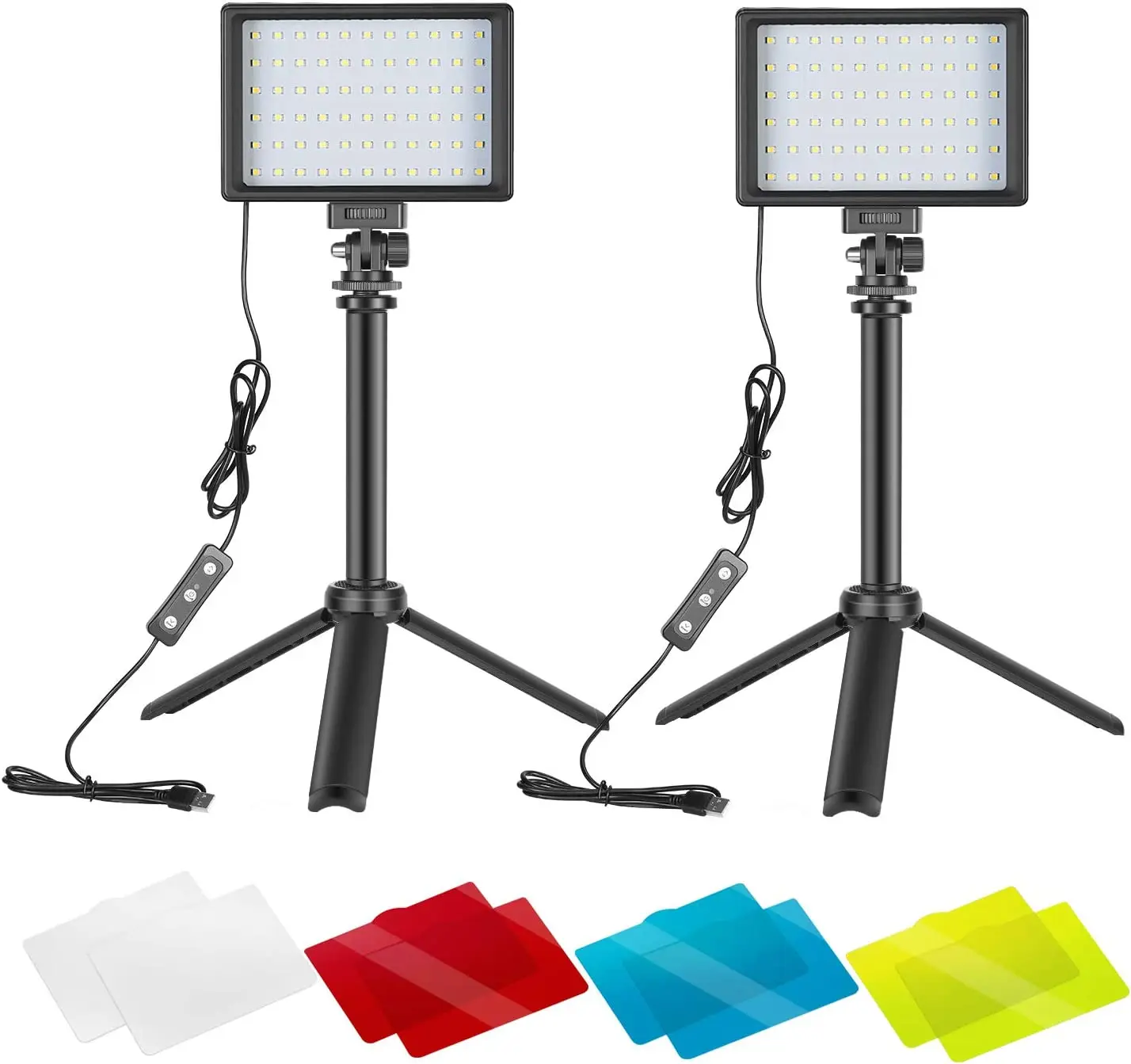 

NEEWER 2-Pack USB LED Video Light with Adjustable Tripod Stand for Video Conference/Game Streaming/YouTube Video Photography