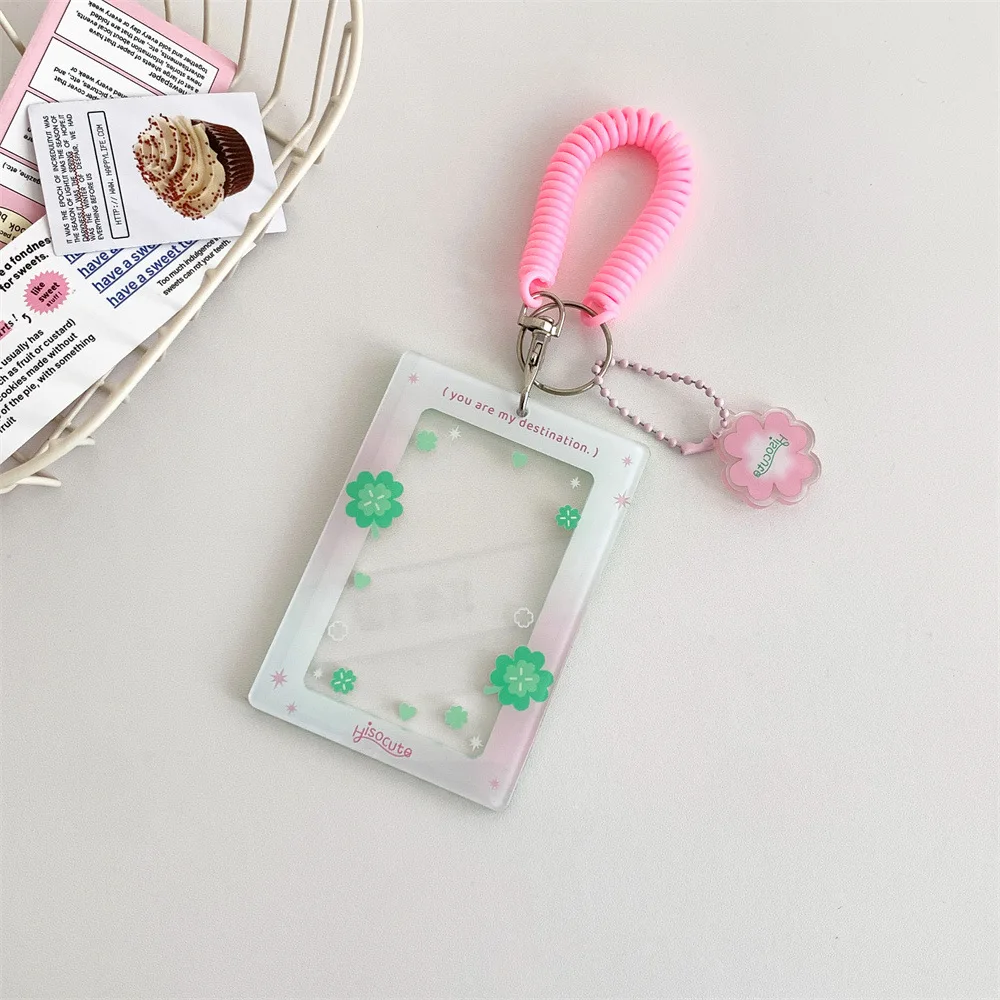 Hisocute Chessboard Girl Three Inch Goo Set Double Sided Transparent Tape Pattern Pendant Card Brick Star Chasing Keychain