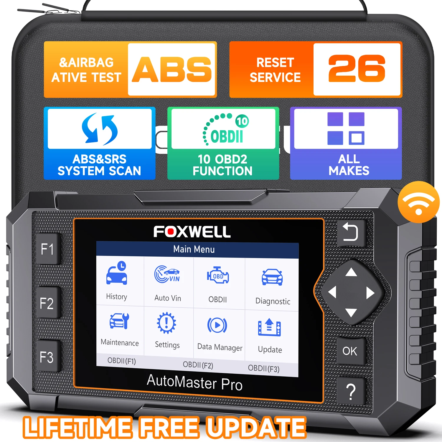 

OBD2 Automotive Scanner Car Code Reader ABS SRS Bidirectional Test 25 Reset Foxwell NT650 Pro Car Diagnostic Scan Tool