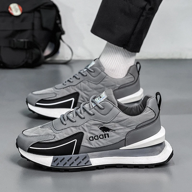 Herren-Freizeitschuhe, modische Sportschuhe, klassische und stilvolle Sneaker mit Schnürung, leicht, bequem und atmungsaktiv. – Detail 9