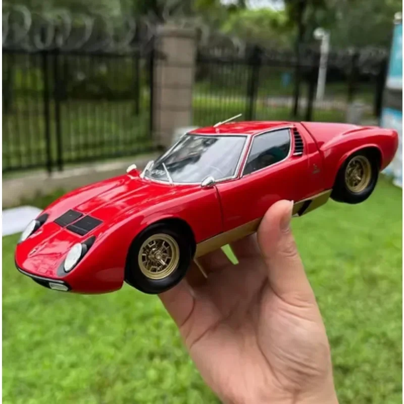 

Модель автомобиля KYOSHO 1:18 для Lamborghini Miura P400 SV, литая модель автомобиля из сплава, подарок, хобби, демонстрация коллекции, металл, пластик, резина, красный