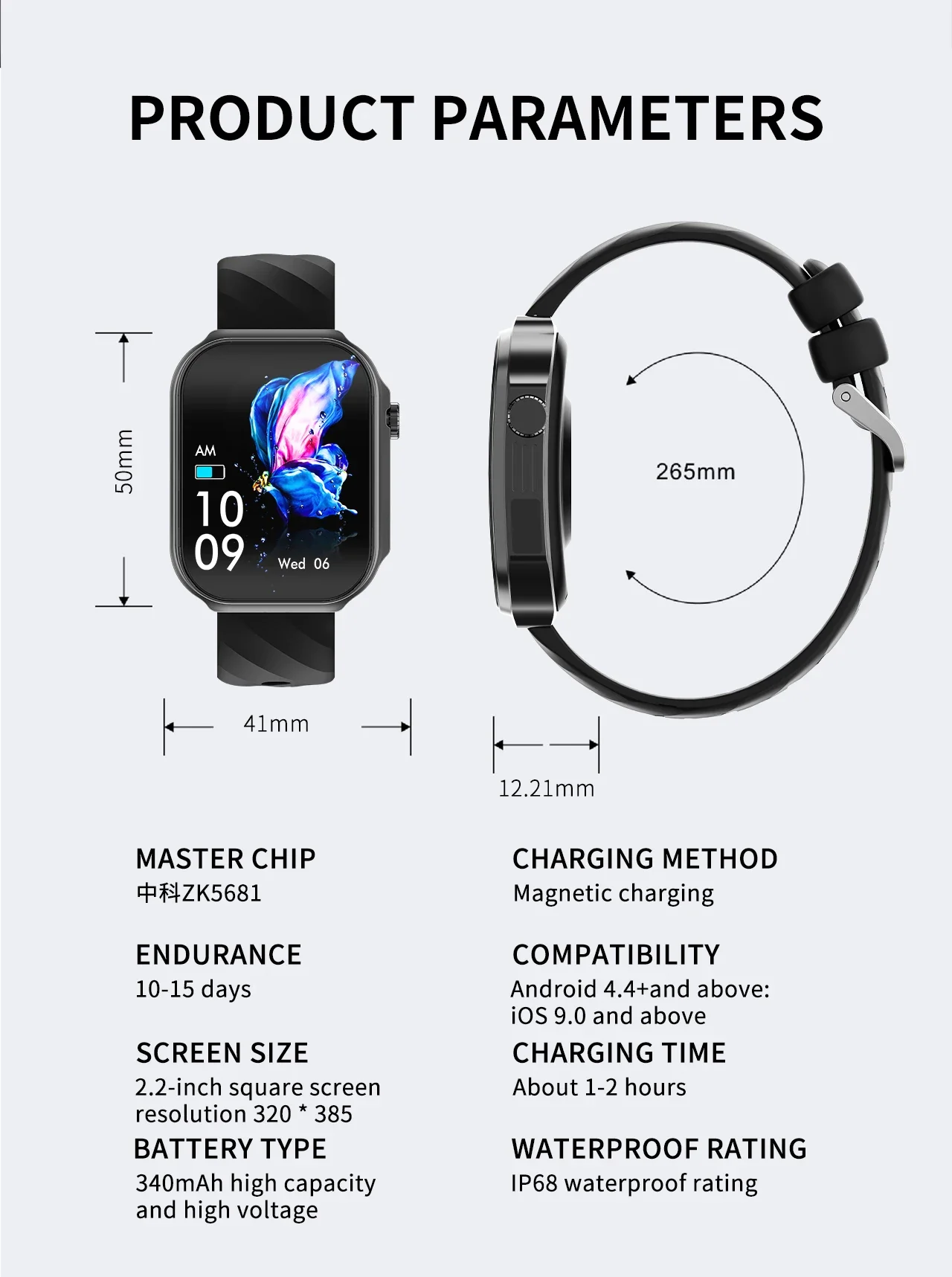 for Ulefone Armor 34 X16  X31 X32 Pro 2.2 Inch HD Screen Smart Watch Heart Rate Blood Pressure Bluetooth Call  Smartwatch Men