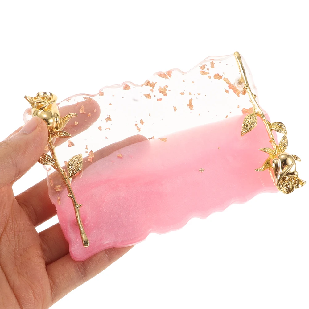 

2 Pcs Nail Palette Display Board Artist Painting Dish Foundation Mixing Color Vintage Pigment Plate Gel Polish Holder Resin