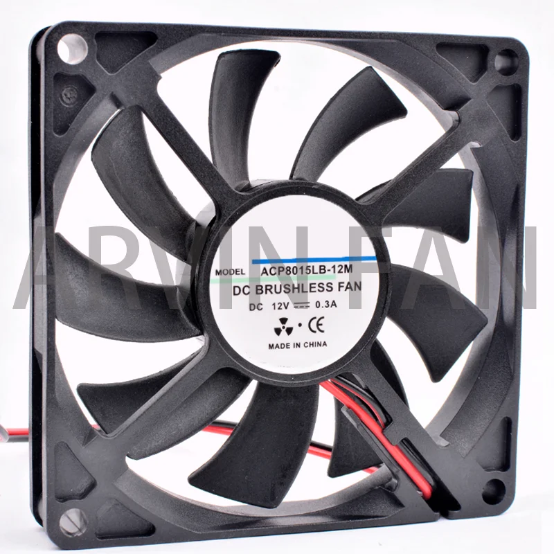 ACP8015LB-12M  8cm 8015 80x80x15mm DC12V 0.30A Double Ball Bearing Power Supply Case Dual Ball High Air Volume Cooling Fan