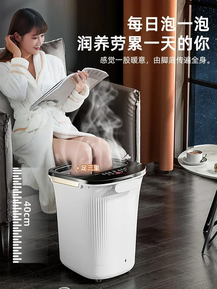 دلو حمام القدم بدرجة حرارة ثابتة جديدة للصحة المنزلية. فوق ارتفاع العجل. التبخير العميق للركبة. تدليك حمام القدم.