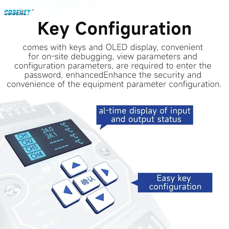 Temperature Acquisition 4 Way RS485 Ethernet CDSENT ME31-XDXX0400 PT100 RTD Modbus Gateway Watchdog DNS Industrial Grade