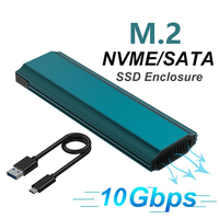 M.2 NVME/NGFF SSD HDD Enclosure 10Gbps USB3.2 To Type C External Hard Drive Case For SATA Support 2230 2242 2260 2280