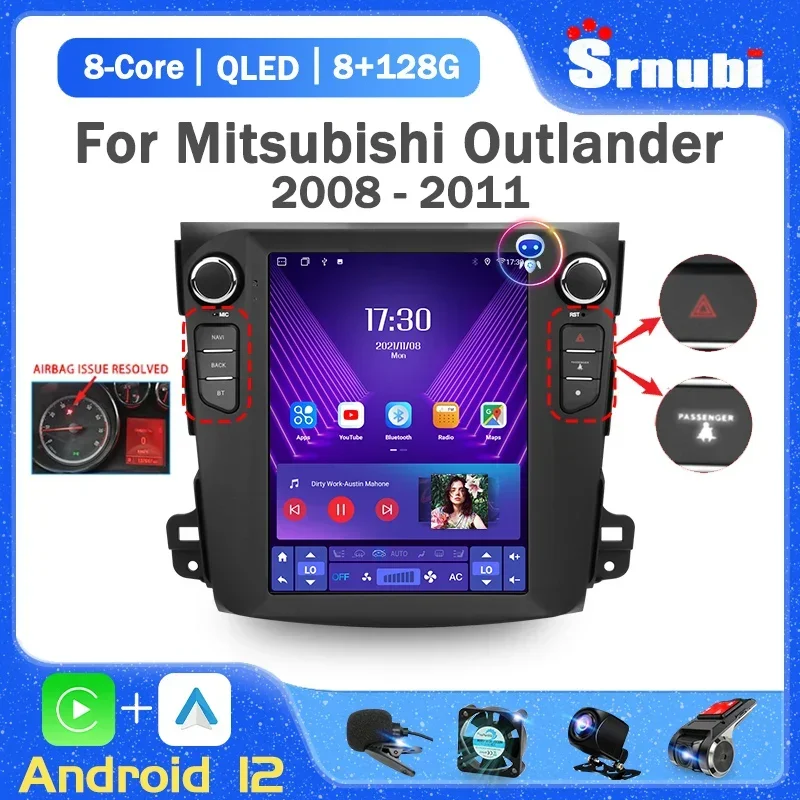 

2 Din Android 12 Car Radio for Mitsubishi Outlander 2005 2006-2012 Navigation Multimedia Video 4G Carplay Tesla Style Head Unit