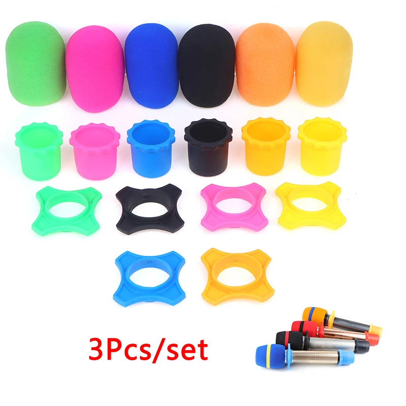 

Microphone Anti-Slip Sponges Sleeve Anti-Rolling Mic Protection Ring Rod Silicone Wireless Handheld Holder For Device