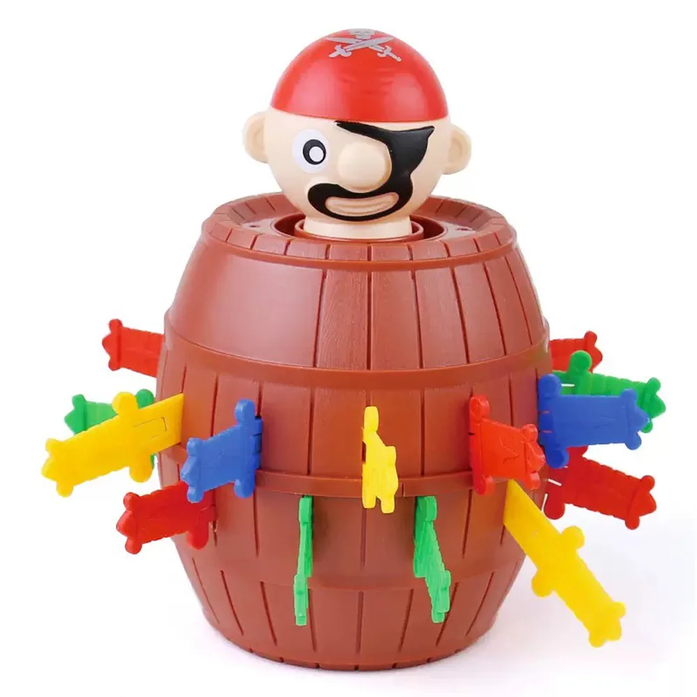 

1PC New Funny Pirate Barrel Toys Lucky Game Jumping Pirates Bucket Sword Stab Pop Up Tricky Toy Family Jokes For Child Kid Gift