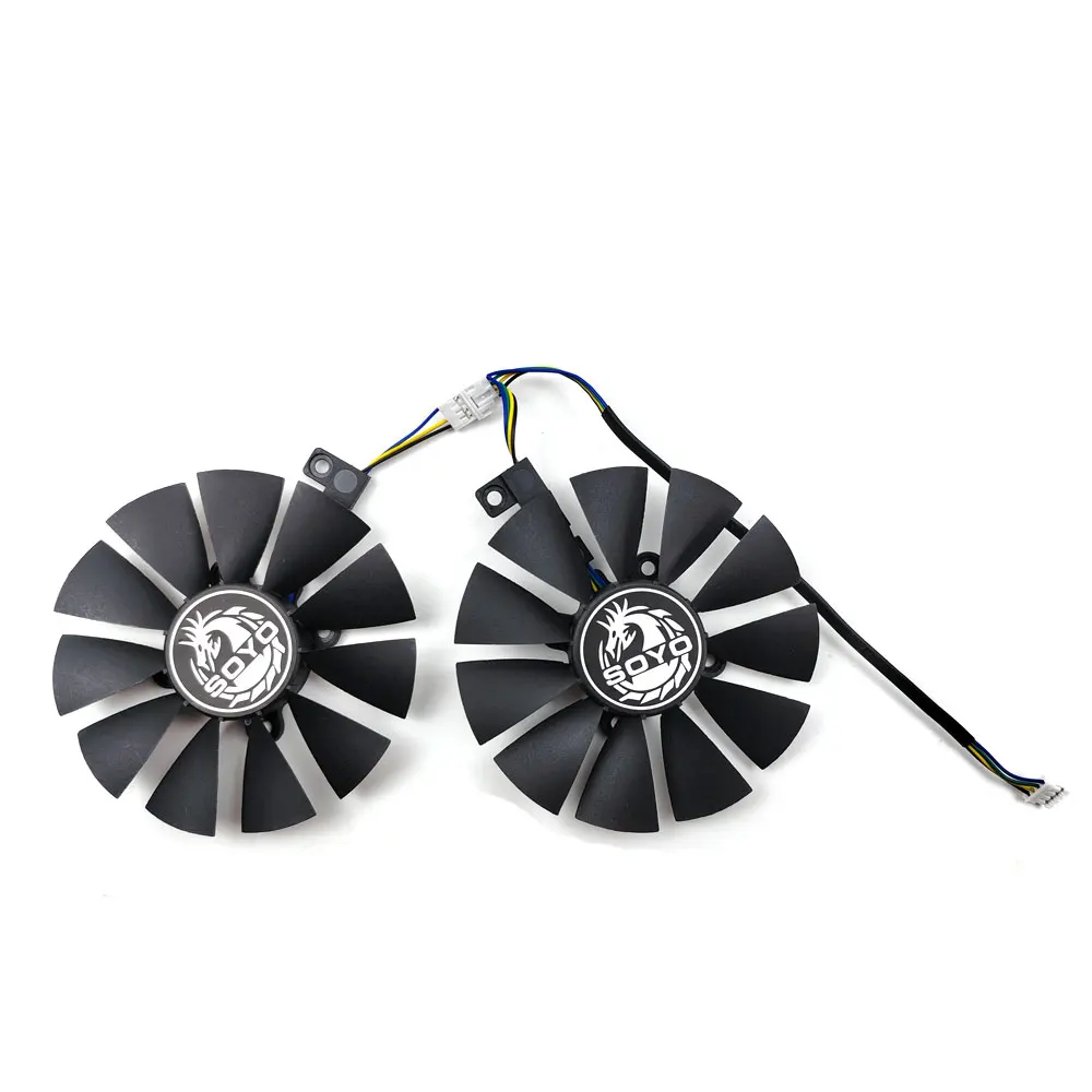 NEW 88MM 4PIN T129215SU graphics card fan suitable for SOYO RX580 8GB video card cooler fan replacement