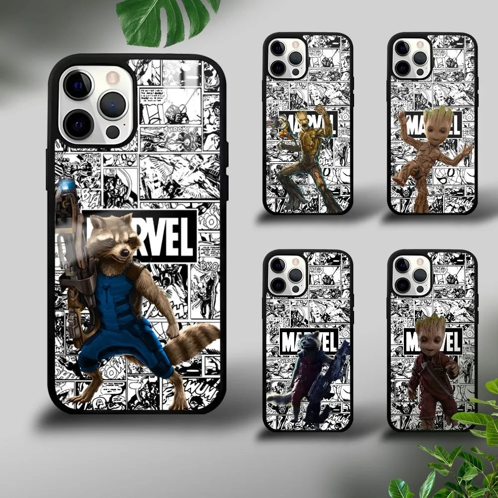 Groot VS Rocket Raccoon Phone Case For iPhone 16 15 14 13 12 11 Pro Xs Max Mini Plus Celulares Hard Funda