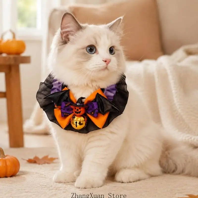 Halloween-Haustierhalsband aus weichem Stoff für Hunde und Haustiere, Kleiderhalsband 3XUF – Detail 10