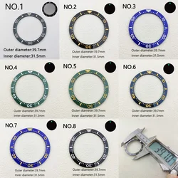 Flat Ceramic Bezel Insert 40mm 39.7mm*31.5mm Watch Replacement Watch Accessories Watch Parts Luminous Ring Stick all