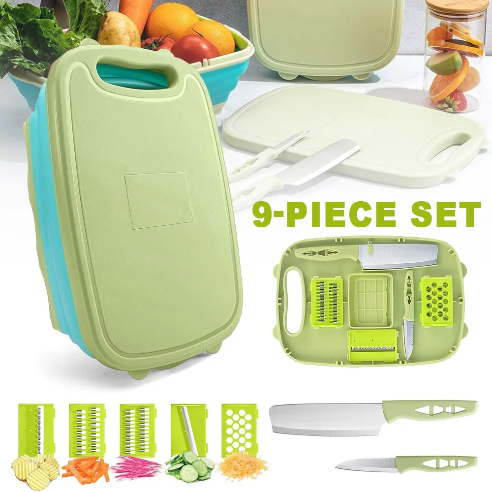Kit de planche à découper portable et pliable, panier à légumes pour la cuisine, gain de place, idéal pour le camping, le pique-nique, le barbecue, la cuisine