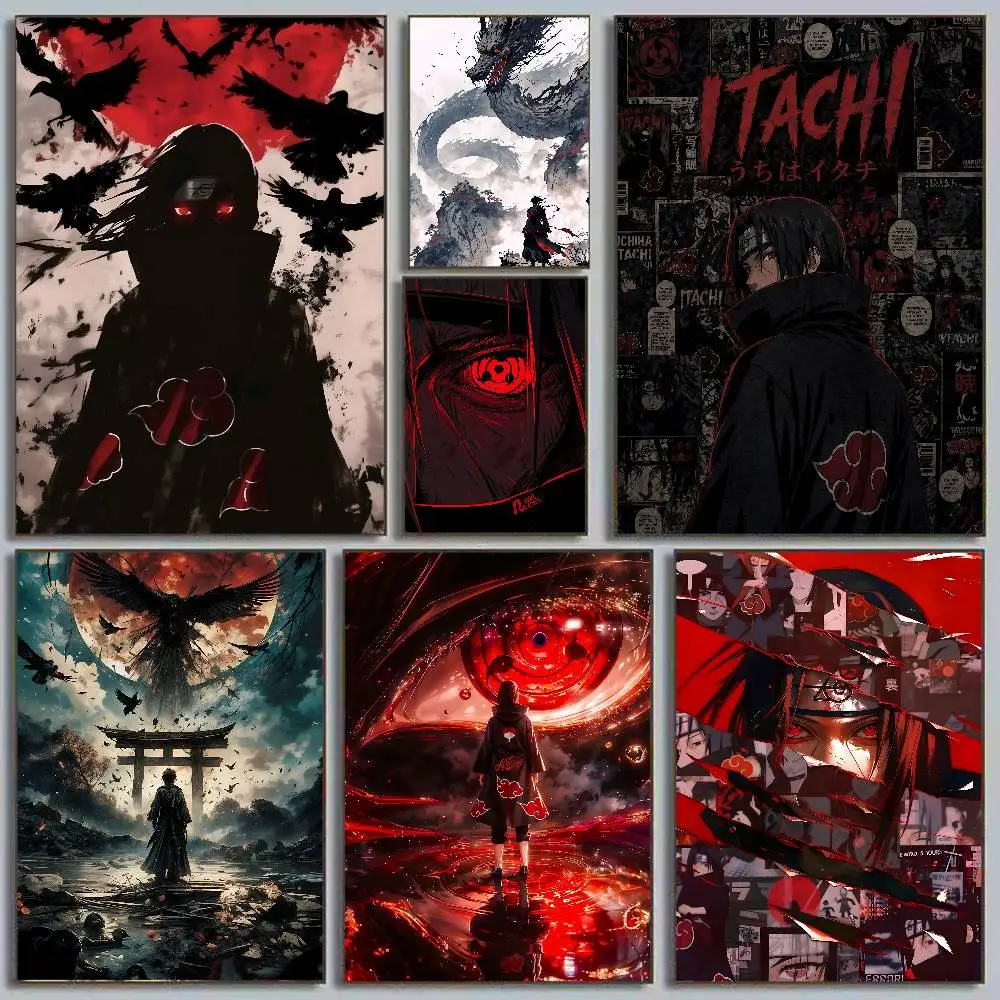 Naruto Anime-Poster und Sasuke HD-Leinwand-Wandkunst, wasserfester Druck für Schlafzimmer, Wohnzimmer, Dekoration, Geschenk