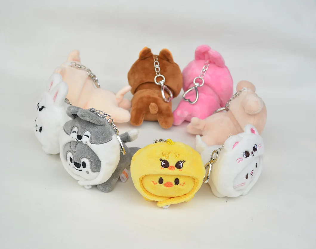 

Плюшевая игрушка Stray Kids: новейшая кукла SKZOO в позе сидя с шапкой, милый брелок и мерч со звездами от 2026 года