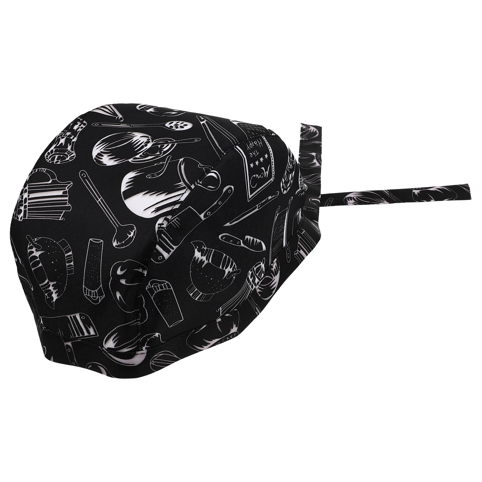 

3 Pcs Adjustable Catering Skull Ribbon Kitchen Cooking Uniform Cap Chef Turbano Server Chef Hats Hats Catering Server