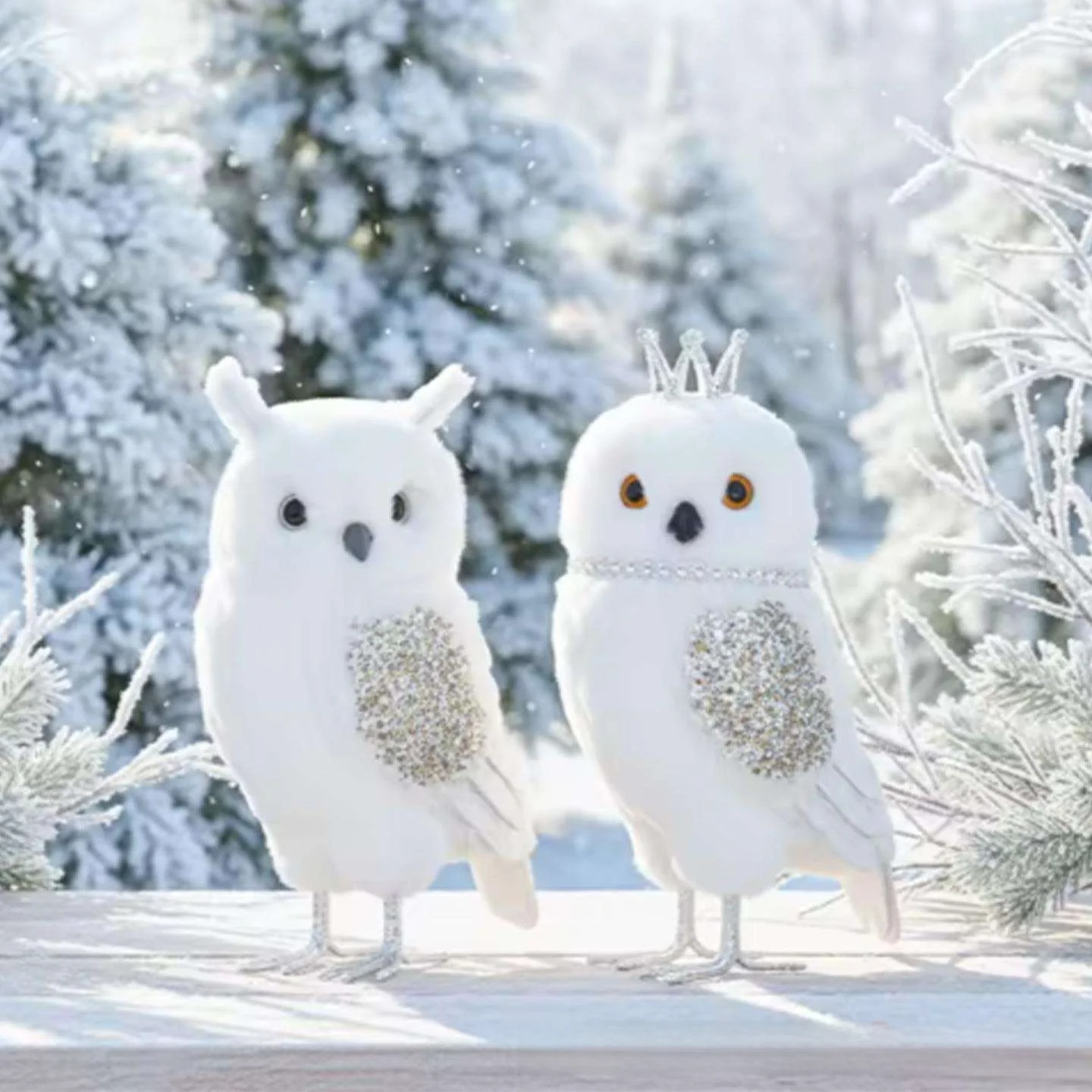 

Flocking Foam Owl Christmas Decoration Home Decorations Ornaments Window Display Costumes Christmas Tree Decorations
