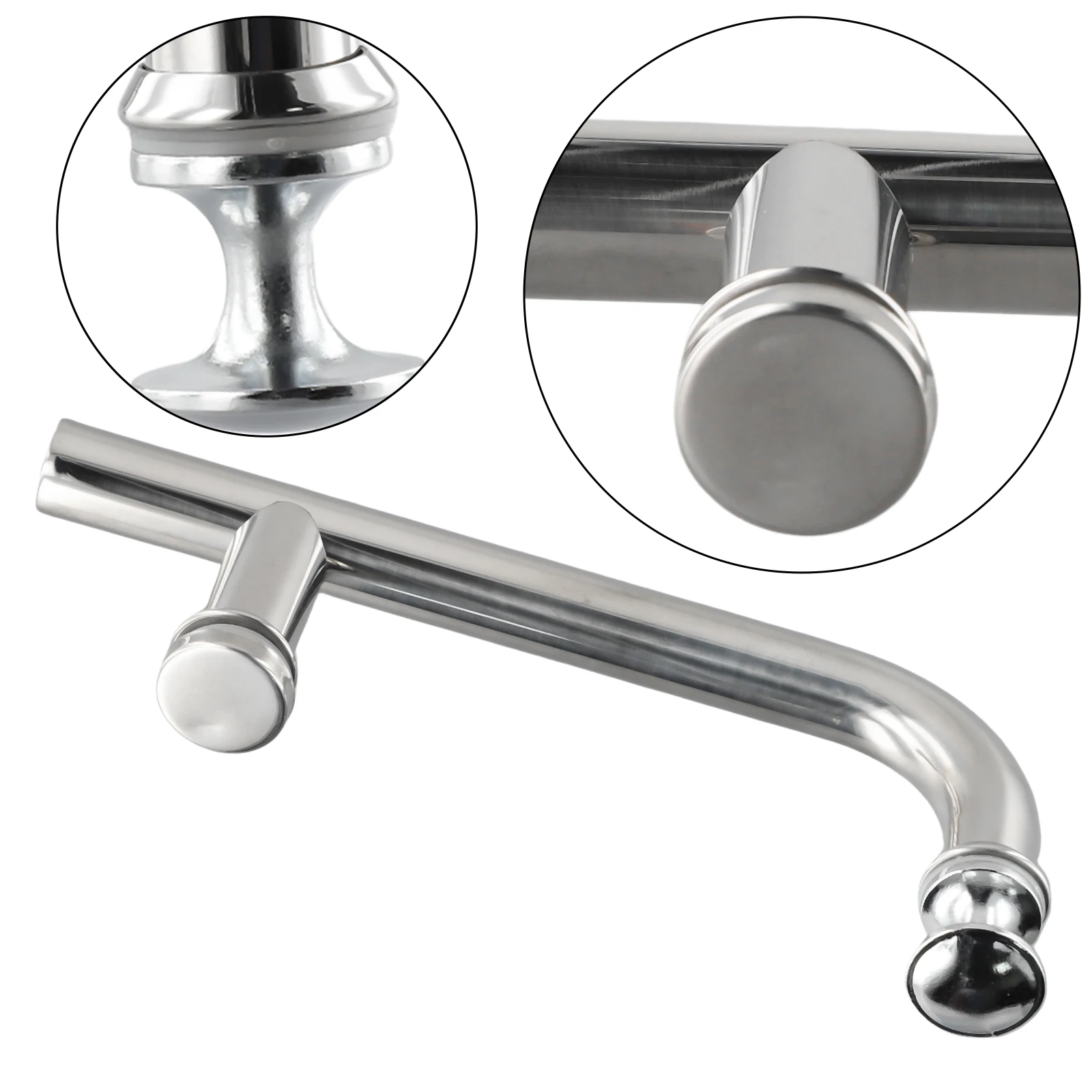 Shower Door Handle Contemporary Stainless Steel Shower Handle 145mm Hole Spacing Chrome Finish Enhance Your Shower Cubicle