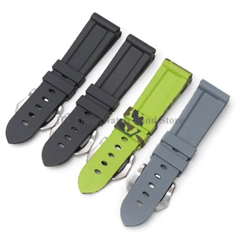 التمويه حزام ساعة سيليكون 20 مللي متر 22 مللي متر 24 مللي متر 26 مللي متر ل بانيراي PAM العالمي الرياضة سوار شريط مطاطي مقاوم للمياه اكسسوارات