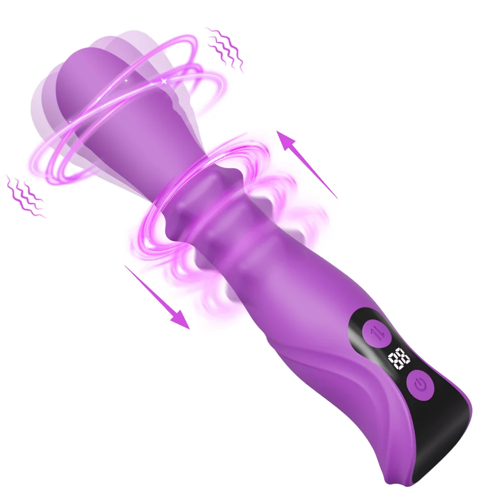 3 in 1 Thrusting Swing Vibrator Women G Spot Clitoris Stimulator Telescopic Beads Dildo Female Sex Toys Adult Masturbation Tools
