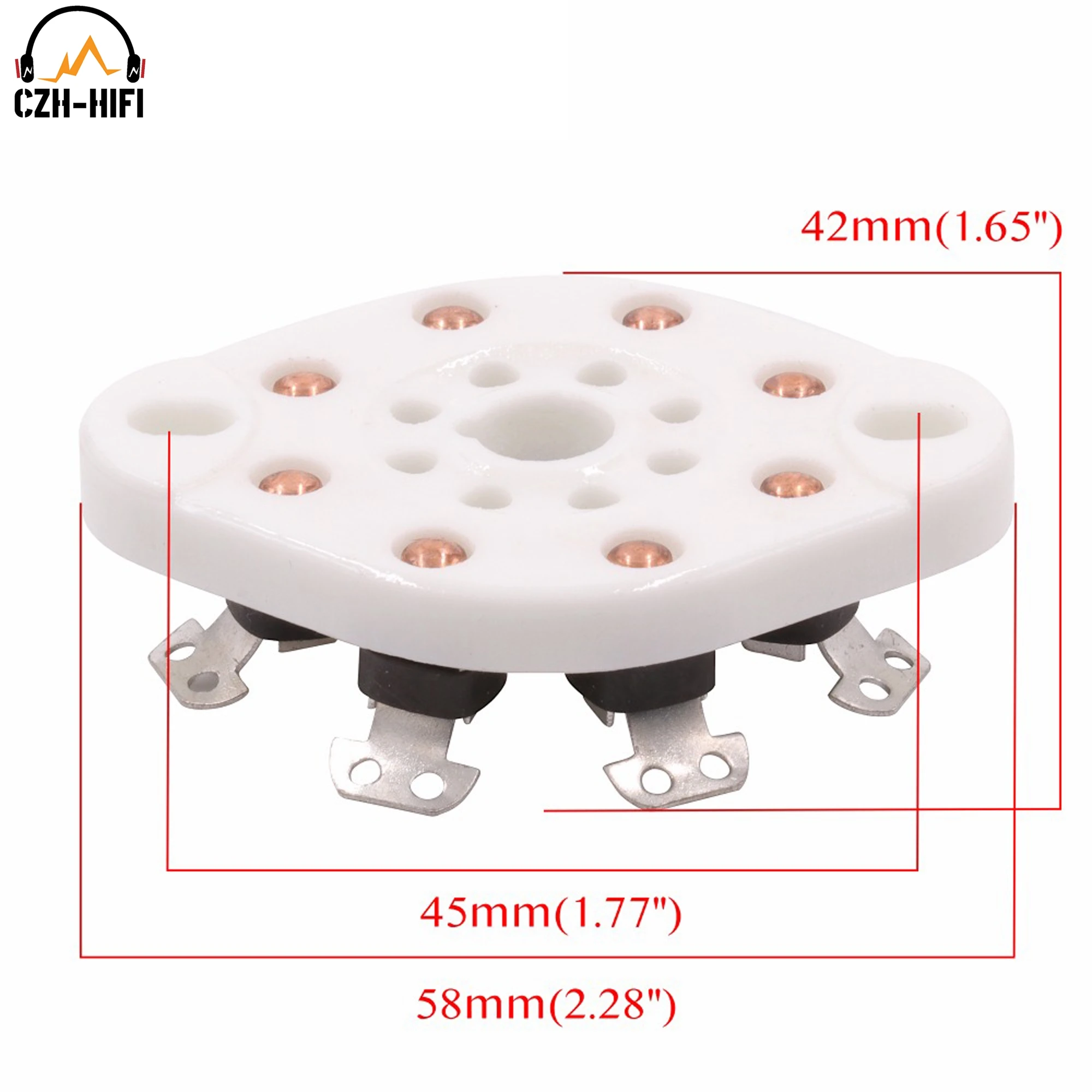 Zócalo de tubo de cerámica Octal, montaje de chasis de Panel Vintage, KT88, EL34, 6SN7, 5AR4, GZ34, 5881, 6V6, 5U4G, 6550, 6J7, 6SJ7, 1 ud., 8 pines, K8A