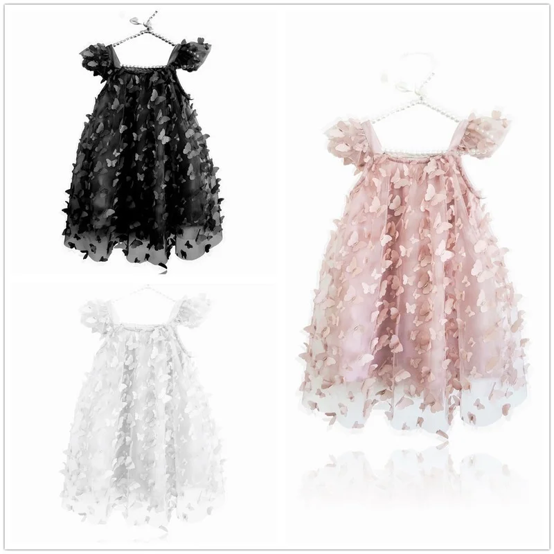 

New Pretty Princess Dress Summer Sleeveless Butterfly Knee-length Dress Toddler Kids Baby Children Girls Clothes 1-7Y CL885