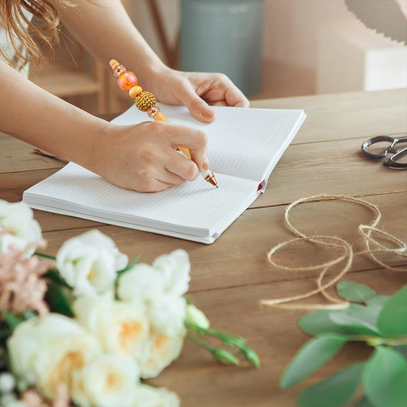 금속 비즈 펜 볼펜, 블랙 잉크 펜, 어린이 여성 학생 선물, 사무실 학교 그라데이션 색상, 20 개