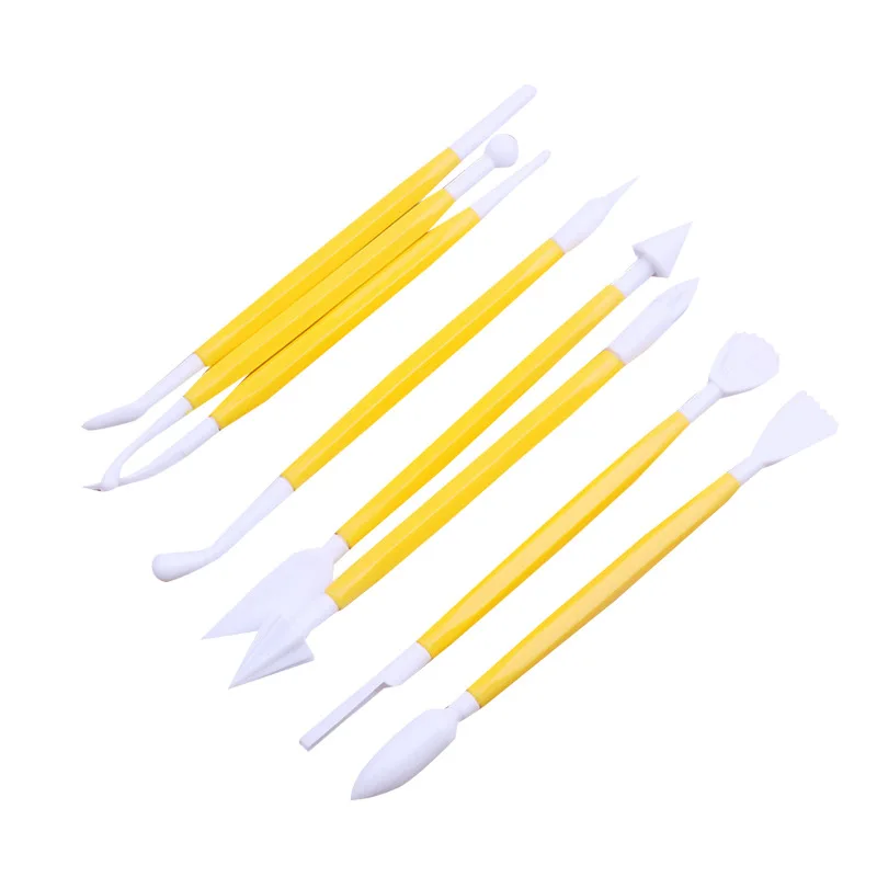 8Pcs Set Sculpture Cookie Cutter Plastic Biscuit Baking Fruit Knife Kitchen Cake Mold Tools Strips Embossing Printing