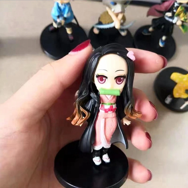 Demon Slayer Peripheral Hand-Made PVC Sculpture Doll, Brinquedos Anime, Decoração do carro, Presente de aniversário para crianças, 7cm