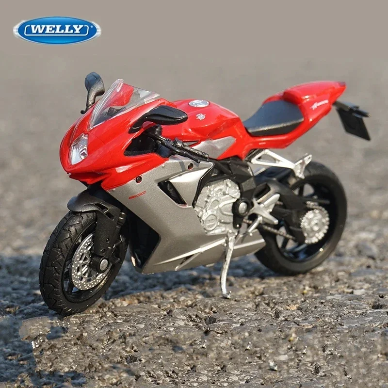 1:18 WELLY MV Agusta F3 800 Alloy Diecast Motorcycle Model Simulation Metal Toy Racing Motorcycle Model Collection Gifts Toys