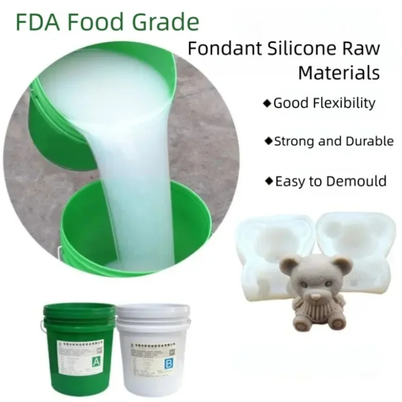 

FDA Food Grade Liquid Silicone Mold Making 1:1 Forming Mold Silicone Natural Defoaming MOLDING Tear Resistant Elastic Soft 1kg