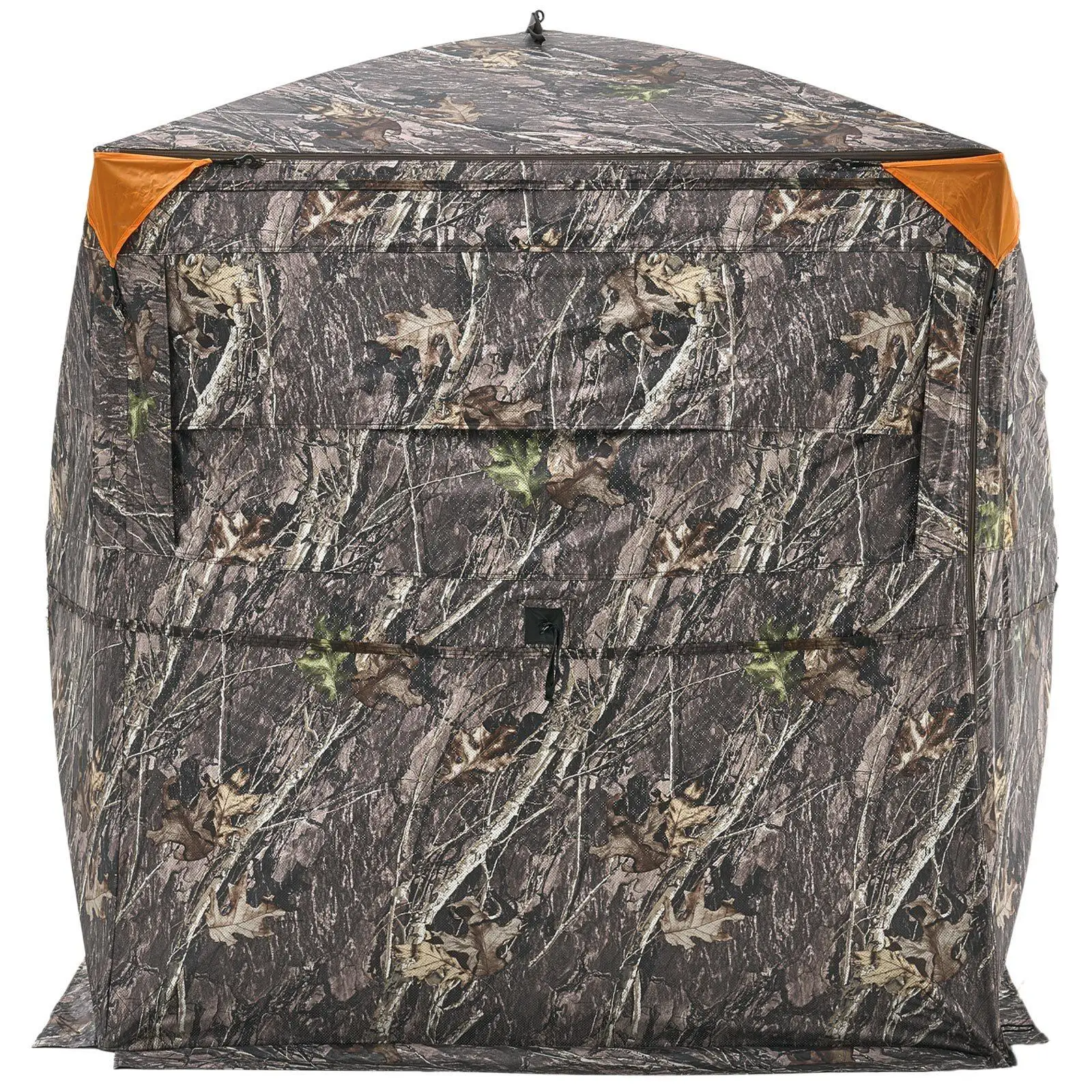 2 3 Person Hunting Blind 360 Degree See Through Camouflage Ground Tent with Carrying Bag Silent Side Door and Windows Portable Concealed Shelter for turkey and Deer Hunting