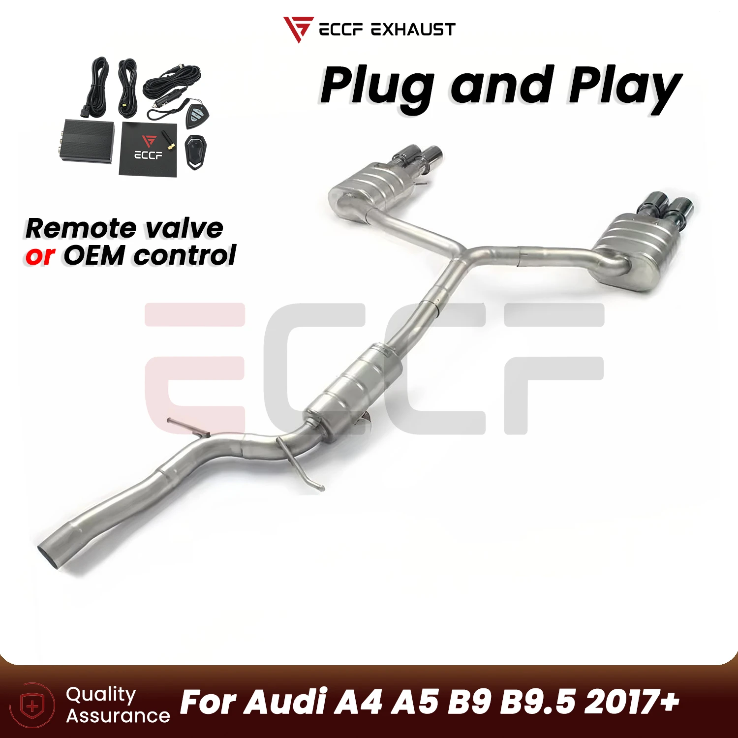 Aggressive Exhaust Sound Stainless Steel Catback exhaust system FOR Audi A4 A5 B9 B9.5 2017+ Plug and Play Performance Upgrade
