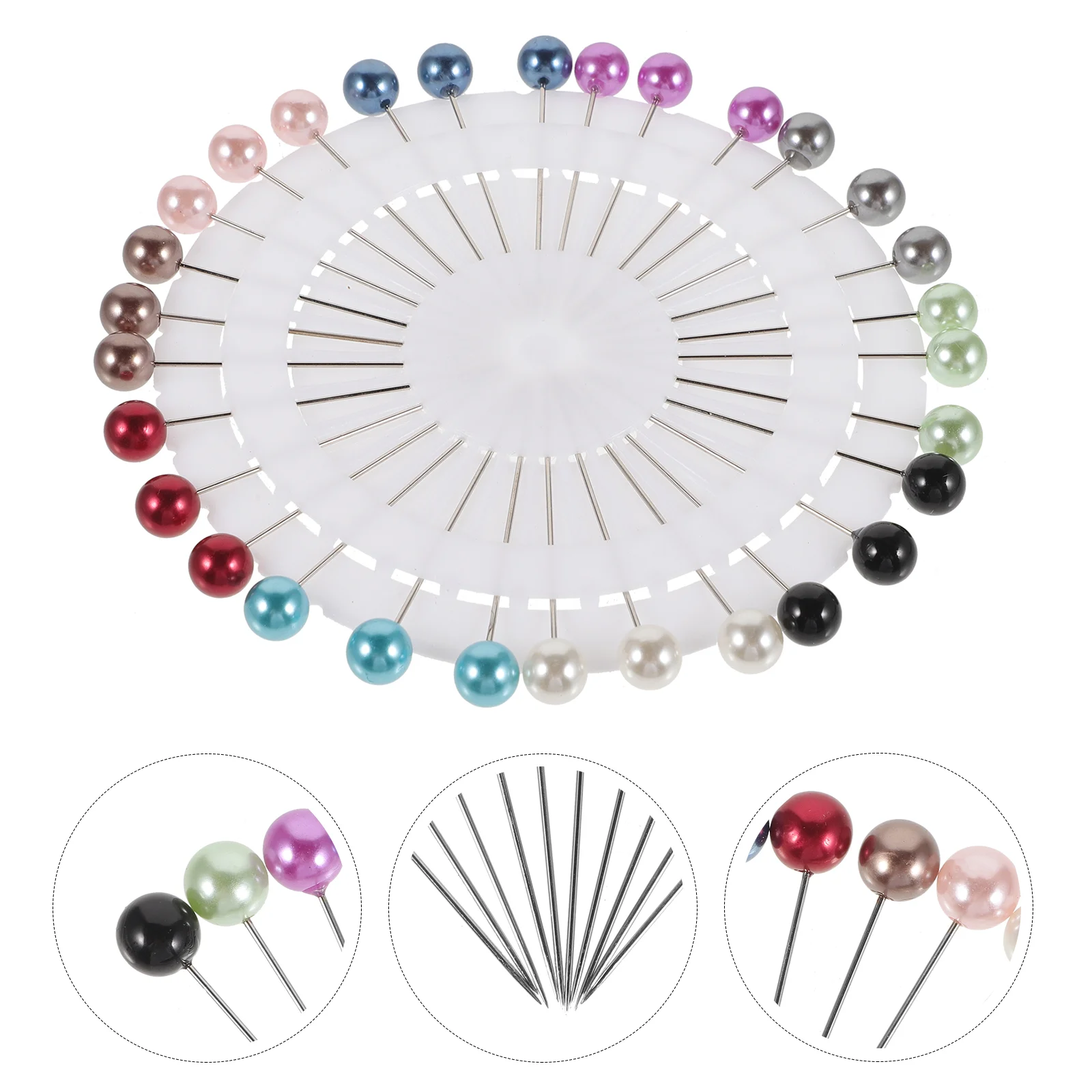 30 Pcs Pearl Long Scarf Buckle Wedding Shawl Pins Safety Small Needle Hijab Metal Women Miss