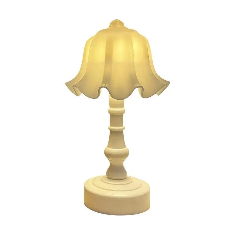 1:12 Dollhouse Miniature Flower Bud Table Lamp Night Light Furniture Home Model Decor Toy Doll House Accessories