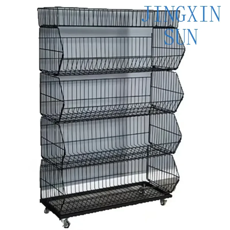 Metal Wire Basket Display Rack for Supermarkets Snack Stand to Store