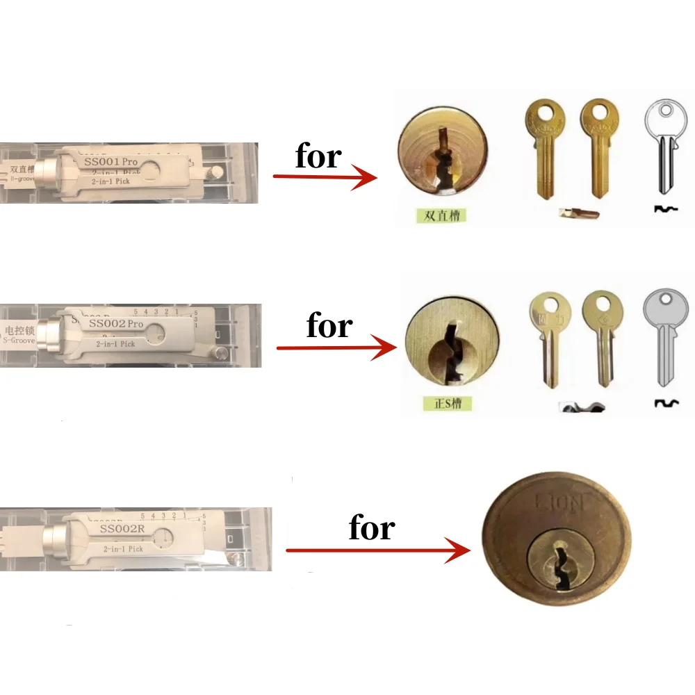 LISHI 2 IN 1 SS001 SS002 SS002R SC4 SC1 KW5 KW1 KW1-L KW5-L SC1-L M1MS2