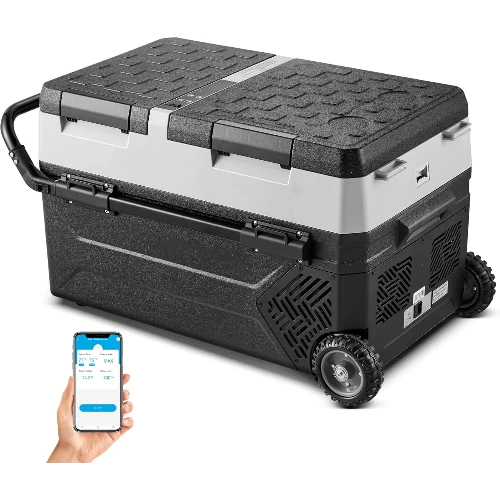 

12 Volt Car Refrigerator Portable Beach Cooler With Wheels Car Fridge Dual Zone WiFi APP Control Outdoor Refrigerators Icebox