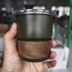 Home outdoor stainless steel cup beer mug with lid 300ml outdoor camping coffee mug wholesale customization