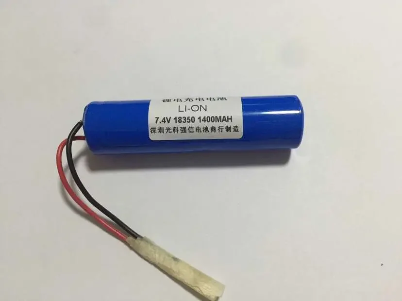 Новая подлинная полимерная литиевая аккумуляторная батарея 7,4 В, 1400 мАч, 18350 онлайн, два с свинцом, литий-ионный аккумулятор
