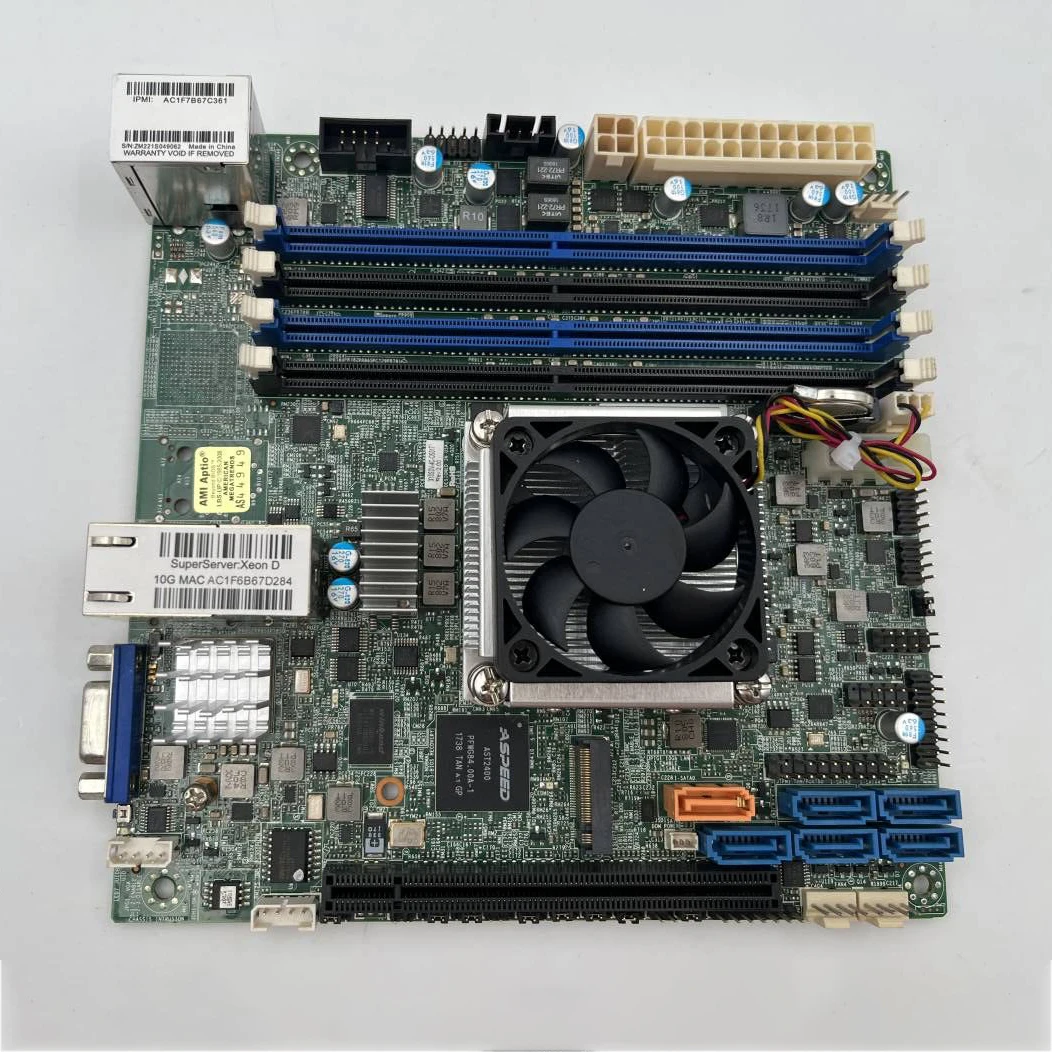 Original Server Motherboard X10SDV-4C-TLN2F X10SDV-4C-OS017 ITX