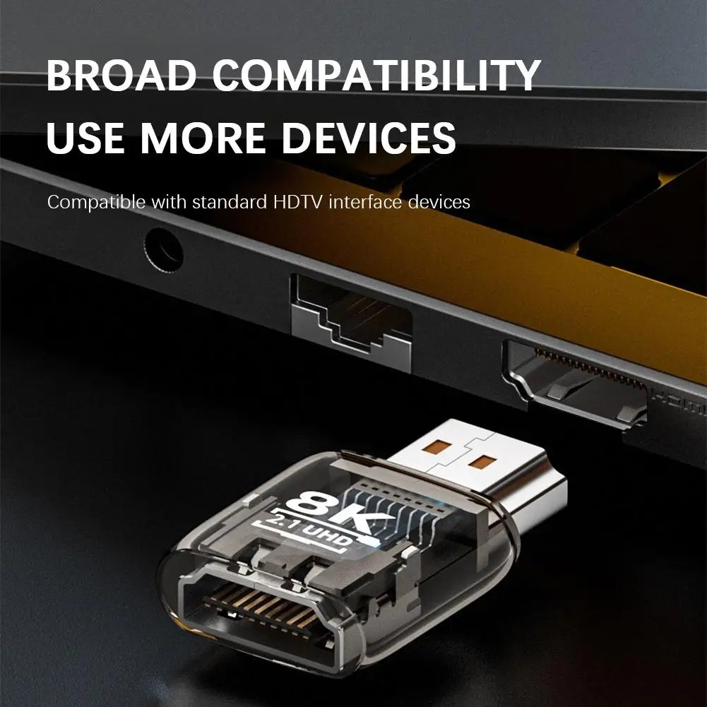 HDMI to HDMI アダプター 8K UHD2.1 透明 ABS モデルは 8K 高解像度ビデオ伝送をサポート UHD2.1 標準アダプター