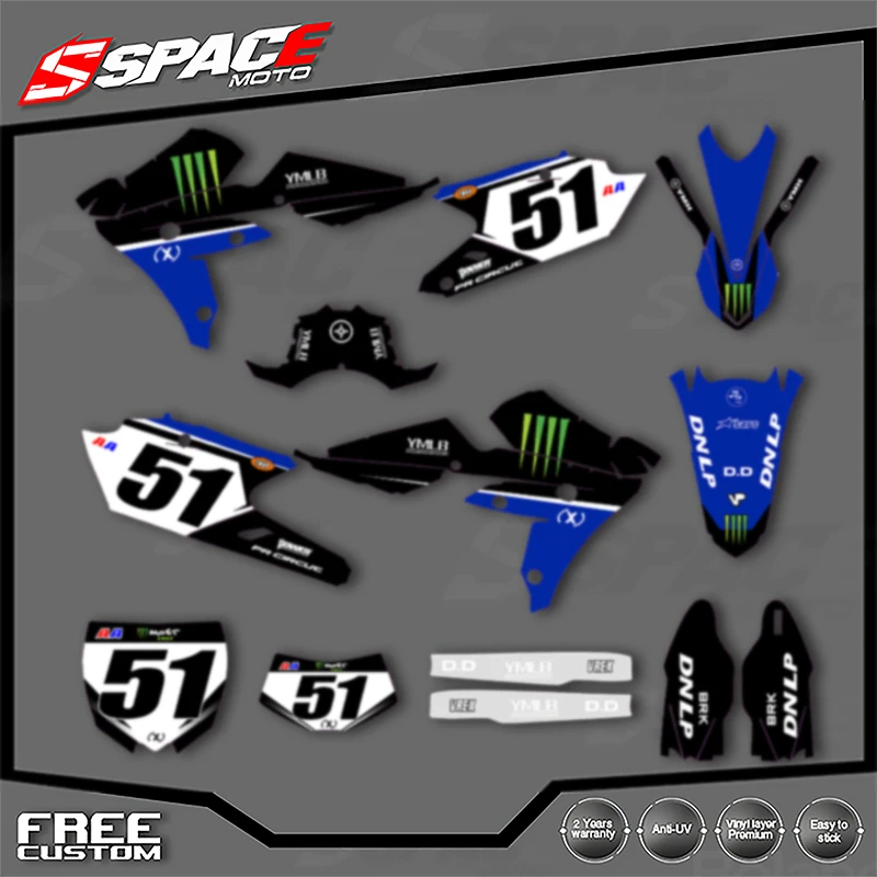 

SPACE Custom Motorcycle Graphics Background Decal for YAMAHA 16-18 WRF450, 15-18YZF450X Stickers Kits 005
